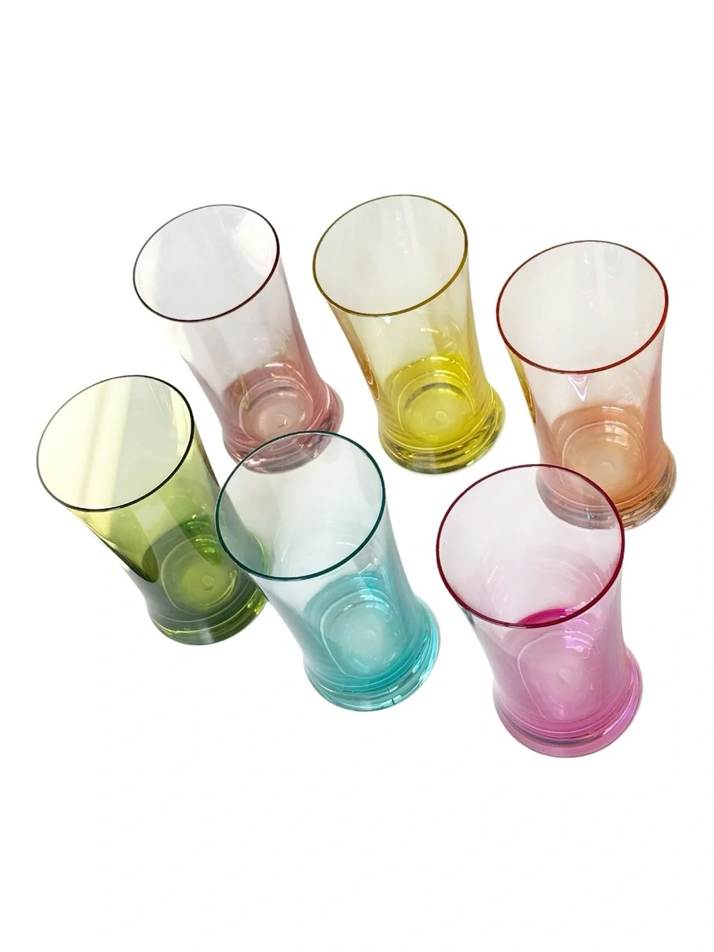 Williams-Sonoma vintage Duraclear 17 fl. Oz. Tumbler Multi-Color set of 6 NWT